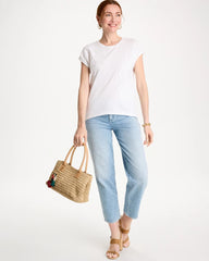 Chico's For Sale - Cotton Slub Embroidered Wedge Tee
