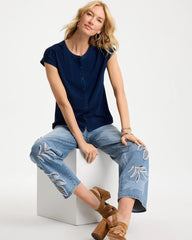 Chico's On Sale - Refined Denim Button Tee