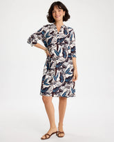 Chico's Discount - Poplin Cotton Popover Printed Dress