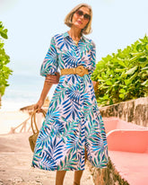 Chico's Outlet - Palm Cotton-Rayon Slub Shirtdress