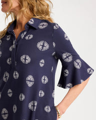 Chico's Discount - Printed Ponte Flounce Sleeve Dress