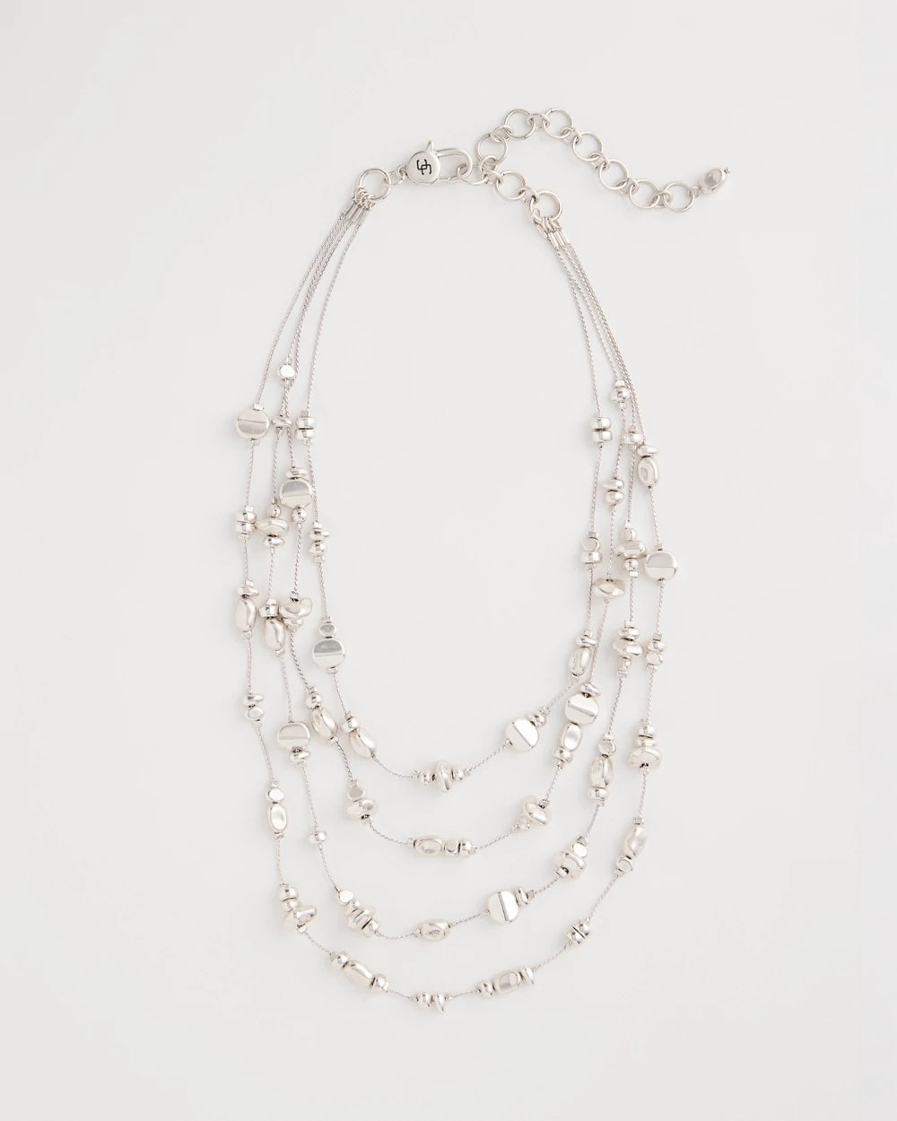 Chico's For Sale - Silvertone Nugget Illusion Necklace