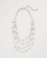Chico's For Sale - Silvertone Nugget Illusion Necklace