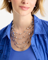 Chico's For Sale - Silvertone Nugget Illusion Necklace