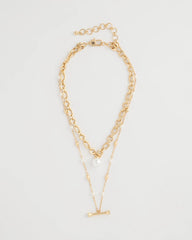 Chico's Outlet - Toggle Bar Pearl Pendant Necklace