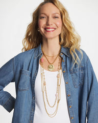 Chico's Discount - Long Gold Ball Chain Single Strand