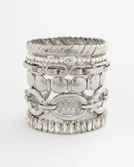 Chico's Sale - Silver Textured Circle Stretch Bracelet