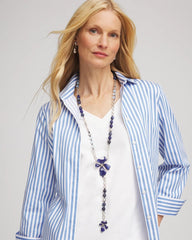Chico's / Blue Flower Long Y-Necklace