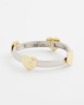 Chico's US - Mixed Metal Heart Stretch Bracelet