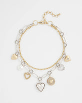Chico's Sale - Mixed Metal Heart Charm Necklace