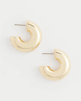 Chico's On Sale - Gold Puff Hoop Earrings