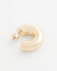 Chico's On Sale - Gold Puff Hoop Earrings
