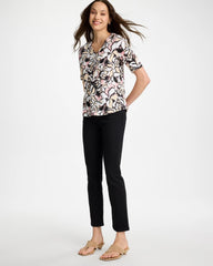 Chico's Sale - Printed Cotton Slub V-Neck Tee