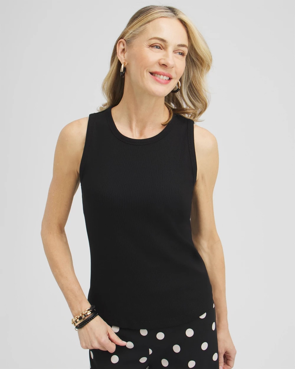 Chico's Outlet - Ribbed High Neck Tank