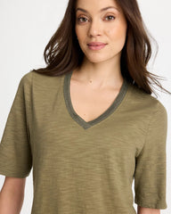 Chico's Discount - Cotton Slub V-Neck Tee