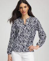 Chico's Outlet - Zebra Waves Crinkle Top