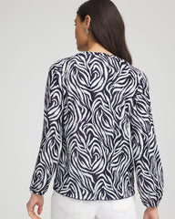 Chico's Outlet - Zebra Waves Crinkle Top