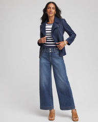 Chico's Online - Pima Striped Button Sleeve Tee