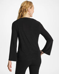 Chico's US - Textured Long Sleeve Cowlneck Tee