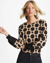 Chico's / Ponte Poplin Polka-Dot Top