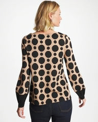 Chico's / Ponte Poplin Polka-Dot Top
