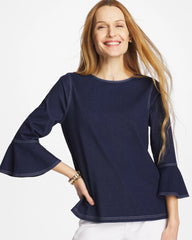 Chico's On Sale - Indigo Denim Trumpet Sleeve Top