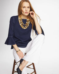 Chico's On Sale - Indigo Denim Trumpet Sleeve Top