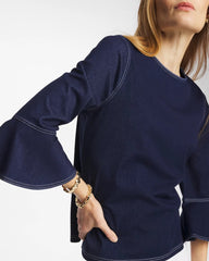 Chico's On Sale - Indigo Denim Trumpet Sleeve Top
