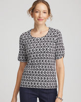 Chico's Sale - Printed Pima Elbow Sleeve Tee