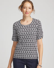 Chico's Sale - Printed Pima Elbow Sleeve Tee