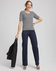 Chico's Sale - Printed Pima Elbow Sleeve Tee