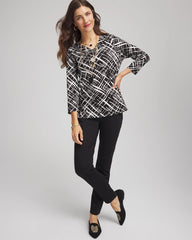 Chico's Outlet - Printed Pima 3/4 Sleeve Tee