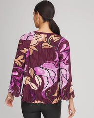 Chico's Online - Printed Pleated V-Neck Tee