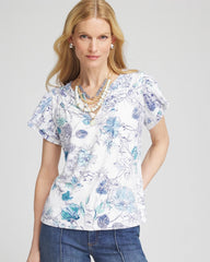 Chico's On Sale - Touch of Cool™ Floral Flutter Sleeve Tee
