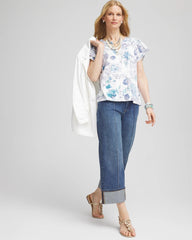 Chico's On Sale - Touch of Cool™ Floral Flutter Sleeve Tee