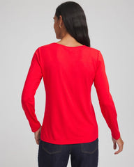 Chico's For Sale - Embellished Heart V-Neck Tee