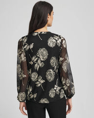 Chico's On Sale - Floral Metallic Bodre Top