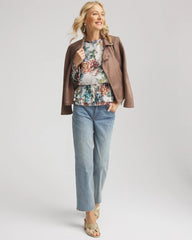 Chico's Outlet - Rose Print Crinkle Top