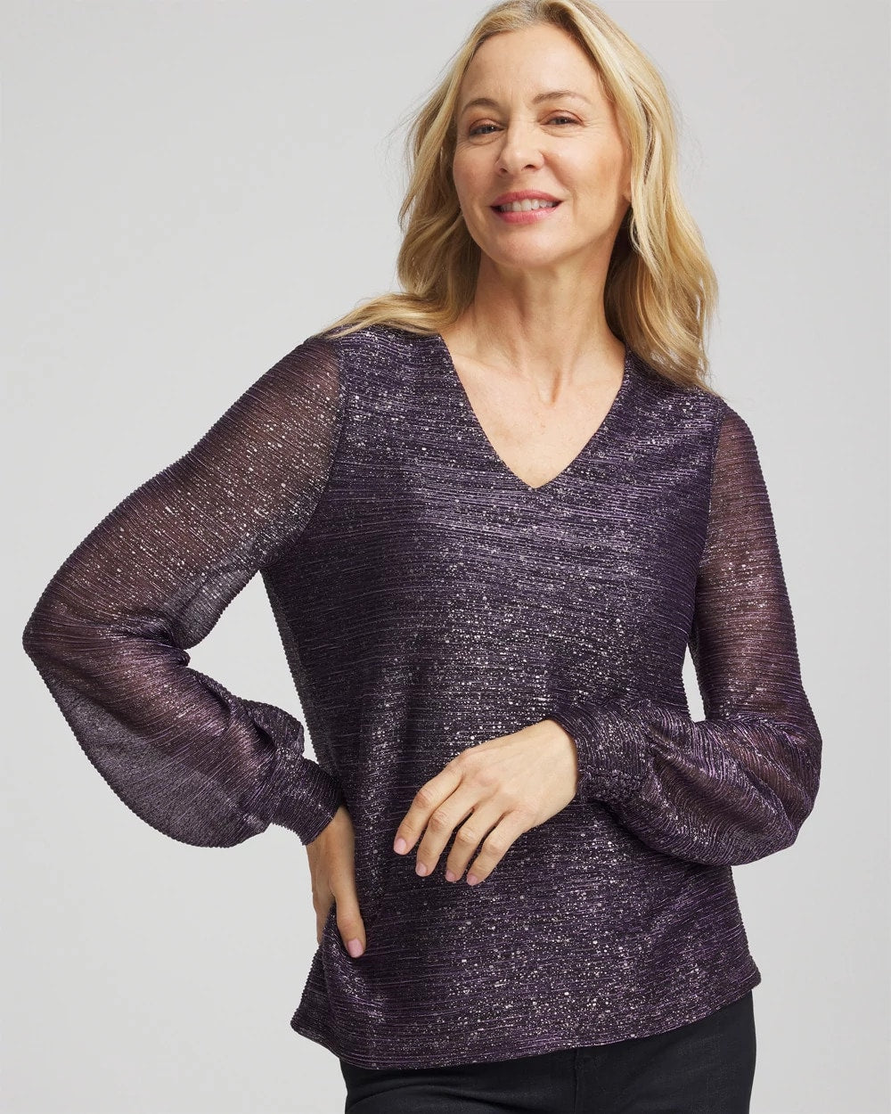 Chico's Sale - Foiled Bodre Top