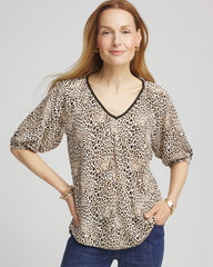 Chico's Online - Leopard Braided Linen Top