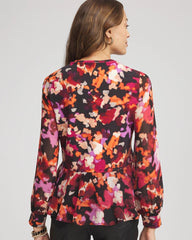 Chico's On Sale - Printed Chiffon Peplum Top