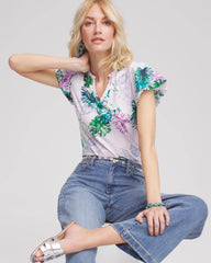Chico's Outlet - Notch Neck Cap Sleeve Tee