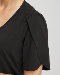 Chico's Discount - Petal-Sleeve Voop Neck Tee