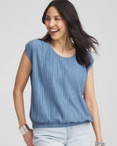 Chico's On Sale - Melange Pleated Bubble-Hem Top
