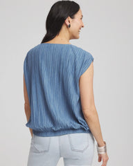 Chico's On Sale - Melange Pleated Bubble-Hem Top
