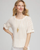 Chico's For Sale - Textured Roll Cuff Tee