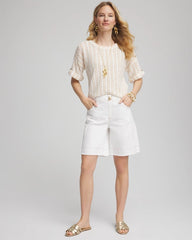 Chico's For Sale - Textured Roll Cuff Tee