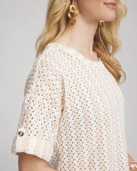 Chico's For Sale - Textured Roll Cuff Tee