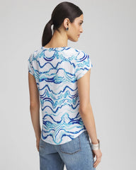 Chico's Outlet - Ocean Waves Cap Sleeve Dolman Tee