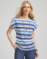 Chico's Online - Stripe Modern Cap Sleeve Tee